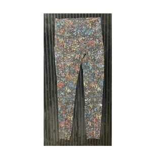 Lululemon Fast and Free 7/8 Tight II – Black Nulux 25" Flower Scent Print Size 4
